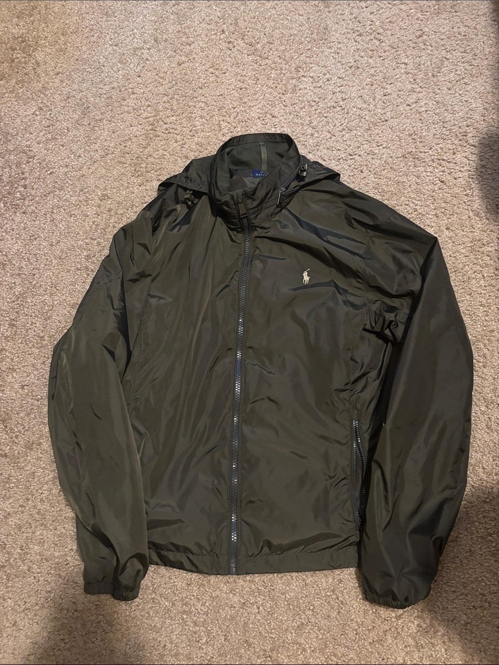 Polo by Ralph Lauren Dark Olive Hooded Windbreaker Jacket